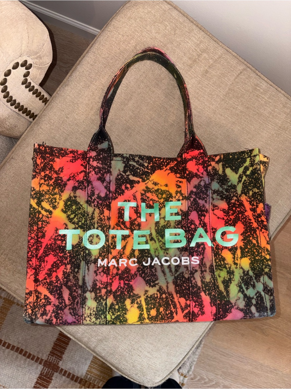 Large Marc Jacobs Neon Rainbow Splatter 🌈 The Tote Bag